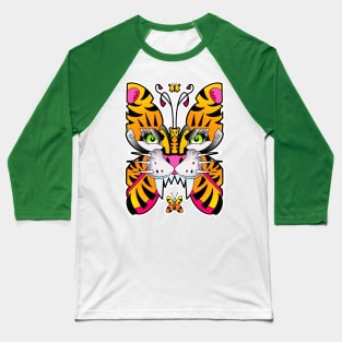 Butterfly tiger face Baseball T-Shirt